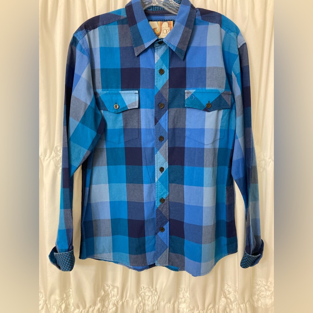OP - Women’s Plaid Long Sleeve Button Up Shirt Size M